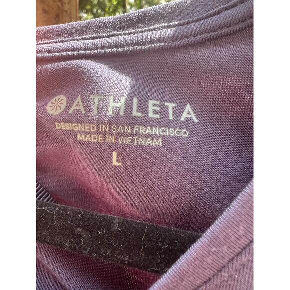 Athleta Women’s Navy Encore Short Sleeve Cinch Open Back T-Shirt Size Large Top - Picture 4 of 6